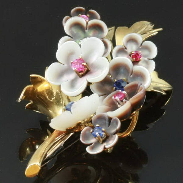 Joyful flower brooch from the fifties made by the famous jeweler Wolfers freres (image 13 of 16)